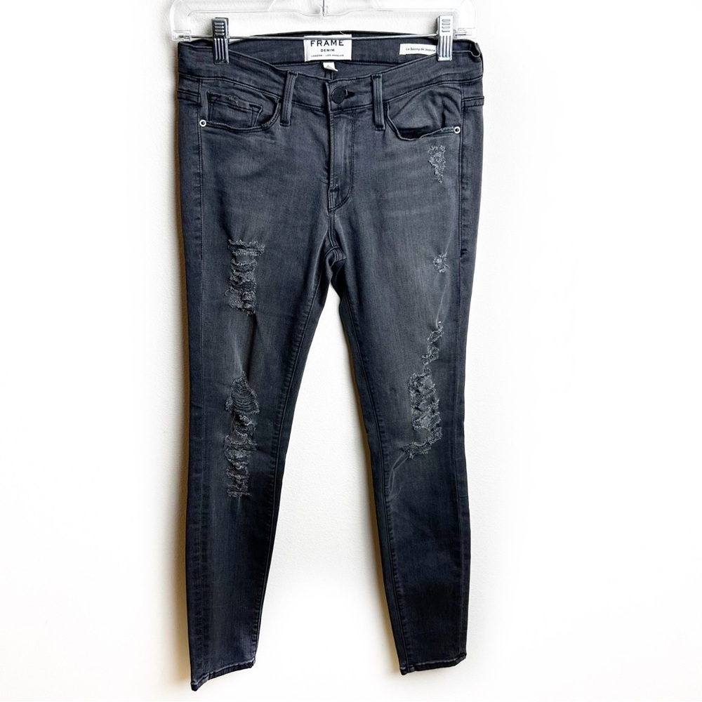 FRAME Le Skinny de Jeanne Jeans Destroyed stretch jeans grey shed size: 27